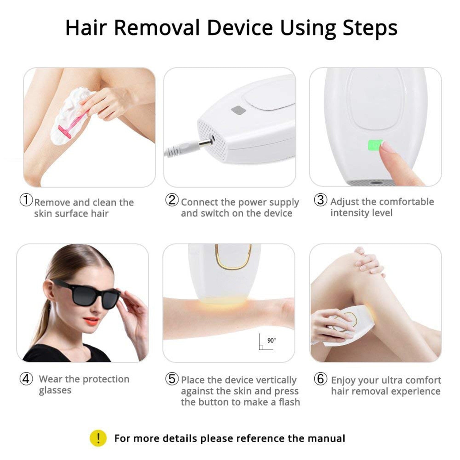 DIY Hair Removal by Laser-IPL Epilator - At Home Painless Hair Removal-Complete Handset by JoyPretty® Joy Pretty Skin